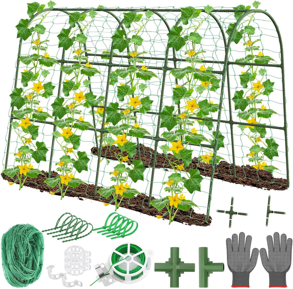Cucumber Trellis for Raised Bed Garden, Arch Trellis for Climbing Plants