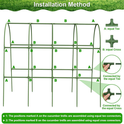 Cucumber Trellis for Raised Bed Garden, Arch Trellis for Climbing Plants