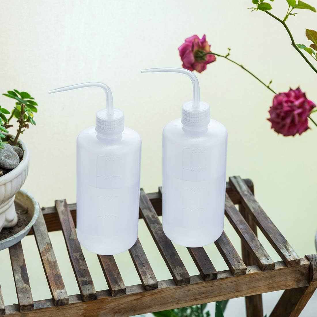 Oubest Squeeze Washing Bottle Succulent Watering Bottle 250ml + 500ml Water Squirt Irrigation Squeeze Sprinkling Can Plastic Wash Plant 2pc