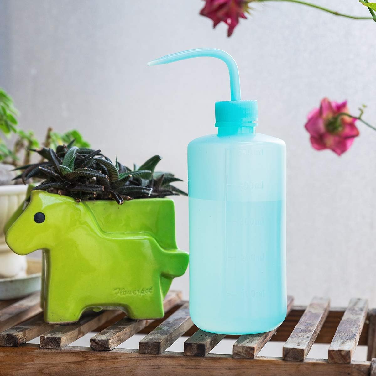 Oubest Squeeze Washing Bottle Succulent Watering Bottle 250ml + 500ml Water Squirt Irrigation Squeeze Sprinkling Can Plastic Wash Plant 2pc