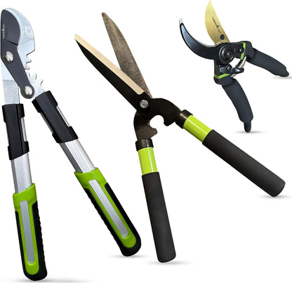 Hedge Shears Clippers for Trimming & Shaping Borders, Boxwood, Decorative Shrubs, Bushes, Grass – 15 inch High Carbon Steel Gardening Hedge Clippers & Shears with Comfort Grip Handles