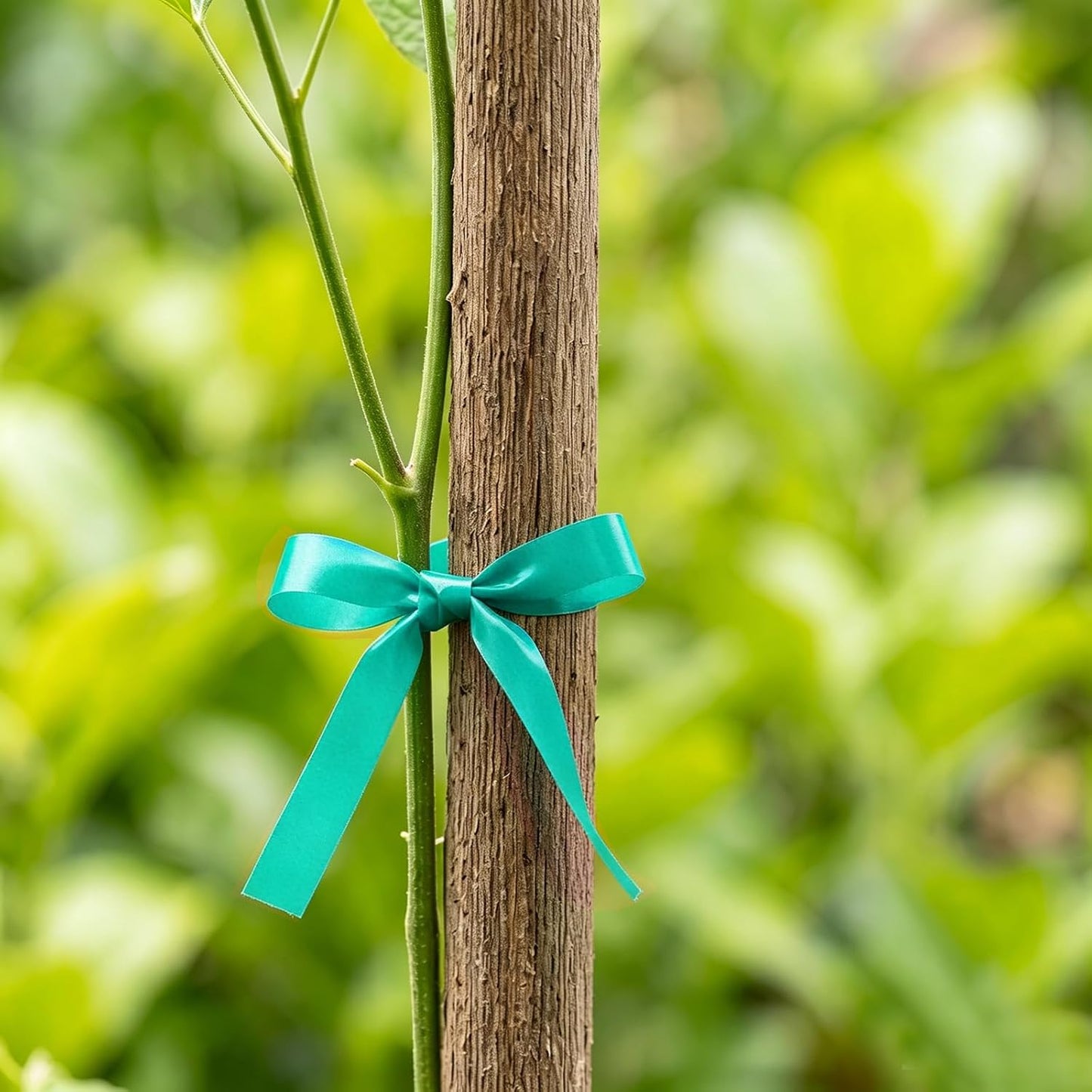 2 Rolls Stretch Tie Tape Garden Tie Tape Thick Plant Ribbon Garden Green Vinyl Stake for Indoor Outdoor Patio Plant Use, 1 Inch Wide by 150 Feet Long