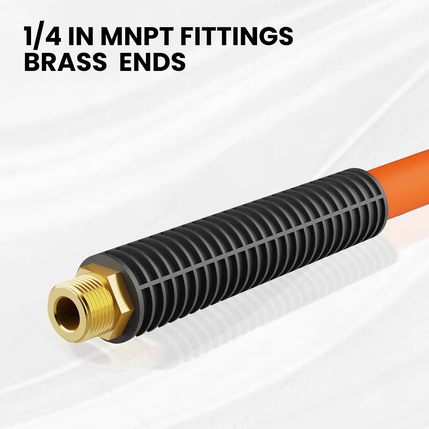 Hybrid Lead-in Air Hose, 3/8" x 6 ft, 1/4 in. MNPT Fittings