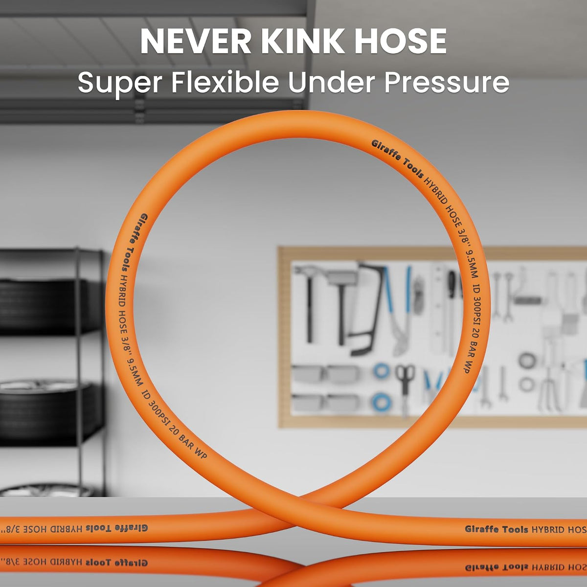 Hybrid Lead-in Air Hose, 3/8" x 6 ft, 1/4 in. MNPT Fittings