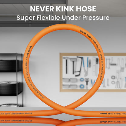 Hybrid Lead-in Air Hose, 3/8" x 6 ft, 1/4 in. MNPT Fittings