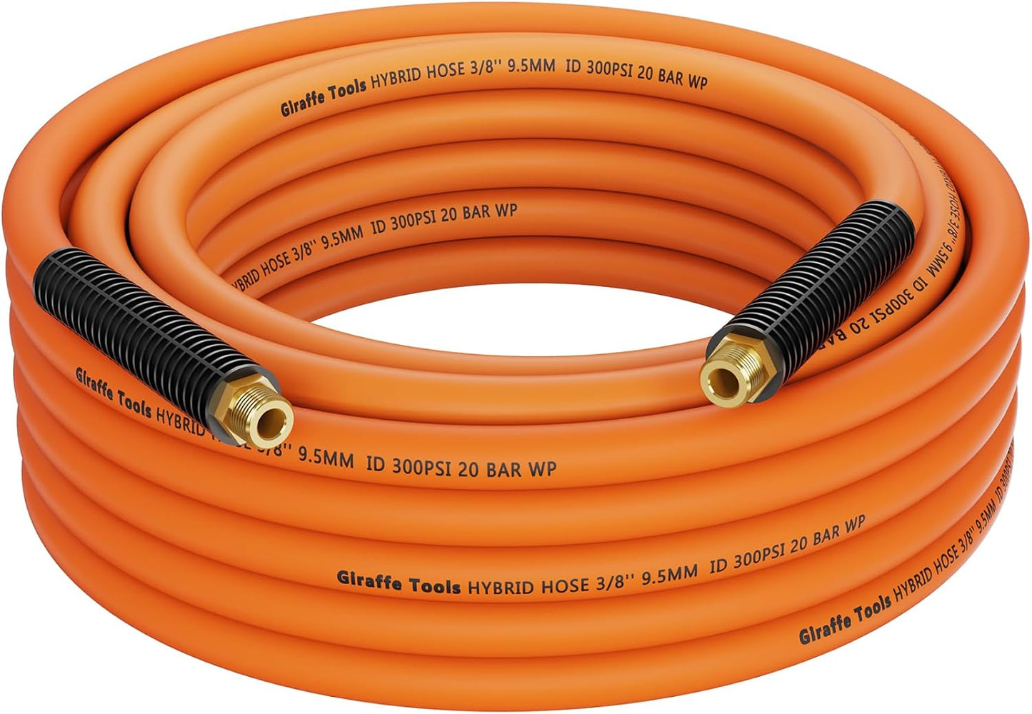 Hybrid Lead-in Air Hose, 3/8" x 6 ft, 1/4 in. MNPT Fittings