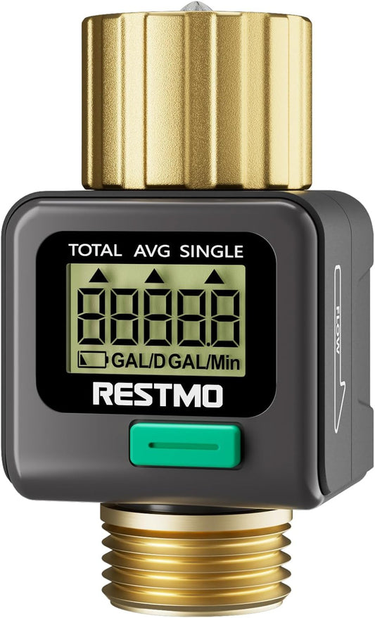 Water Flow Meter, Measure Gallon/Liter Consumption and Flow Rate