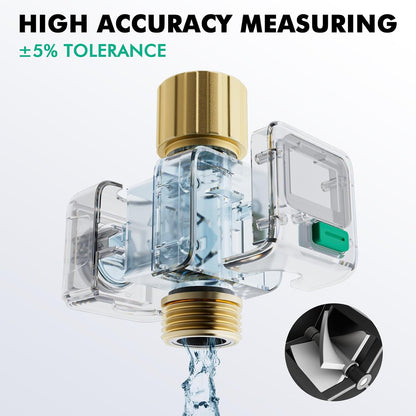 Water Flow Meter, Measure Gallon/Liter Consumption and Flow Rate