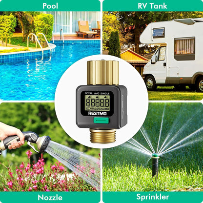 Water Flow Meter, Measure Gallon/Liter Consumption and Flow Rate