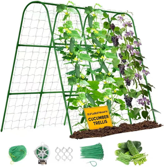 U-Shape Cucumber Trellis for Raised Bed 51.5''Lx50.5''Wx44''H