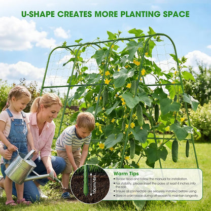 U-Shape Cucumber Trellis for Raised Bed 51.5''Lx50.5''Wx44''H