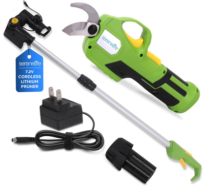 Cordless Pruning Shears & Branch Cutter | Electric Pruner with Telescopic Handle for 6 feet of Reach | Rechargeable Battery & .98 inch Cutting Diameter | Ideal for Bushes & Branches