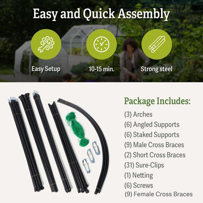 Extra Tall Garden Arch Arbor | 80 Inch Tall Titan Squash Tunnel | Lightweight Metal, Trellis Plant Stand for Climbing Vines | Outdoor Lawn Tower & Support Structure
