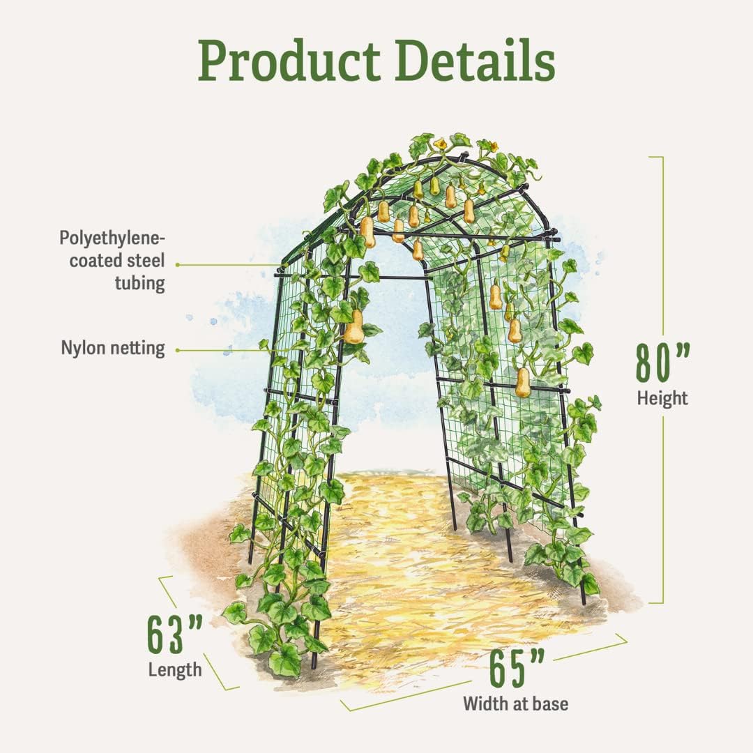 Extra Tall Garden Arch Arbor | 80 Inch Tall Titan Squash Tunnel | Lightweight Metal, Trellis Plant Stand for Climbing Vines | Outdoor Lawn Tower & Support Structure