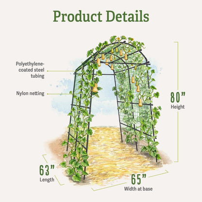 Extra Tall Garden Arch Arbor | 80 Inch Tall Titan Squash Tunnel | Lightweight Metal, Trellis Plant Stand for Climbing Vines | Outdoor Lawn Tower & Support Structure