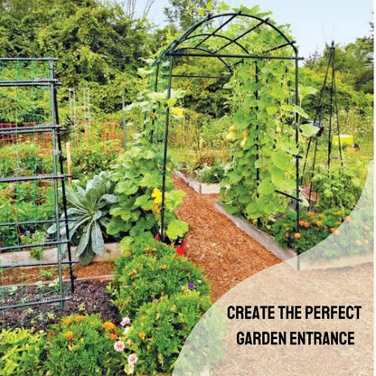 Extra Tall Garden Arch Arbor | 80 Inch Tall Titan Squash Tunnel | Lightweight Metal, Trellis Plant Stand for Climbing Vines | Outdoor Lawn Tower & Support Structure
