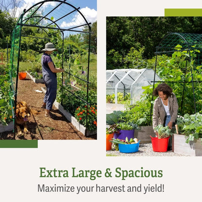 Extra Tall Garden Arch Arbor | 80 Inch Tall Titan Squash Tunnel | Lightweight Metal, Trellis Plant Stand for Climbing Vines | Outdoor Lawn Tower & Support Structure