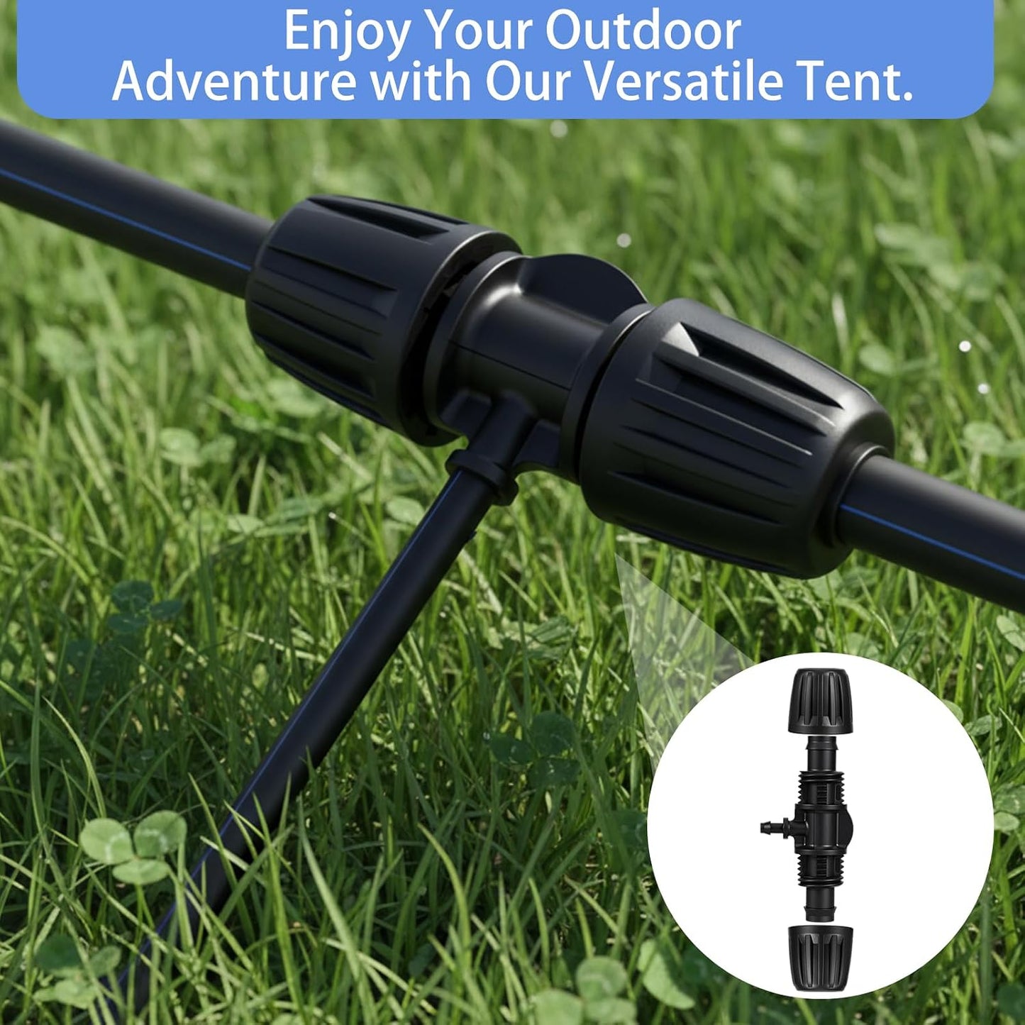 30pcs Drip Irrigation Fittings 1/2 to 1/4 drip irrigation connectors for (1/2'' ID x 0.60''-0.63'' OD) Anti-Drop Barbed Connectors Locked Barbed Tee Connector drips line connector