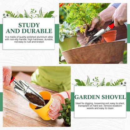 Garden Hand Trowel Transplant Trowel with Measurements Aluminum Alloy Planting Tools with Rubber Handle Small Gardening Hand Tools Shovels for Gardening Cultivating Transplanting Supplies