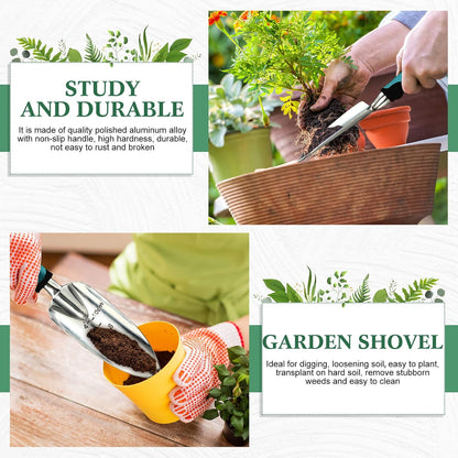 Garden Hand Trowel Transplant Trowel with Measurements Aluminum Alloy Planting Tools with Rubber Handle Small Gardening Hand Tools Shovels for Gardening Cultivating Transplanting Supplies