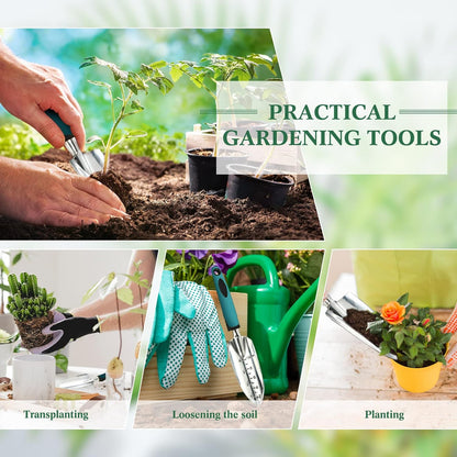 Garden Hand Trowel Transplant Trowel with Measurements Aluminum Alloy Planting Tools with Rubber Handle Small Gardening Hand Tools Shovels for Gardening Cultivating Transplanting Supplies