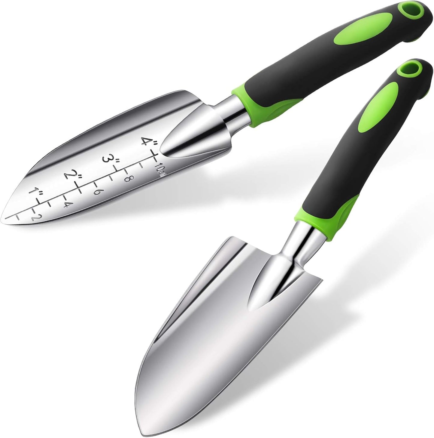 Garden Hand Trowel Transplant Trowel with Measurements Aluminum Alloy Planting Tools with Rubber Handle Small Gardening Hand Tools Shovels for Gardening Cultivating Transplanting Supplies