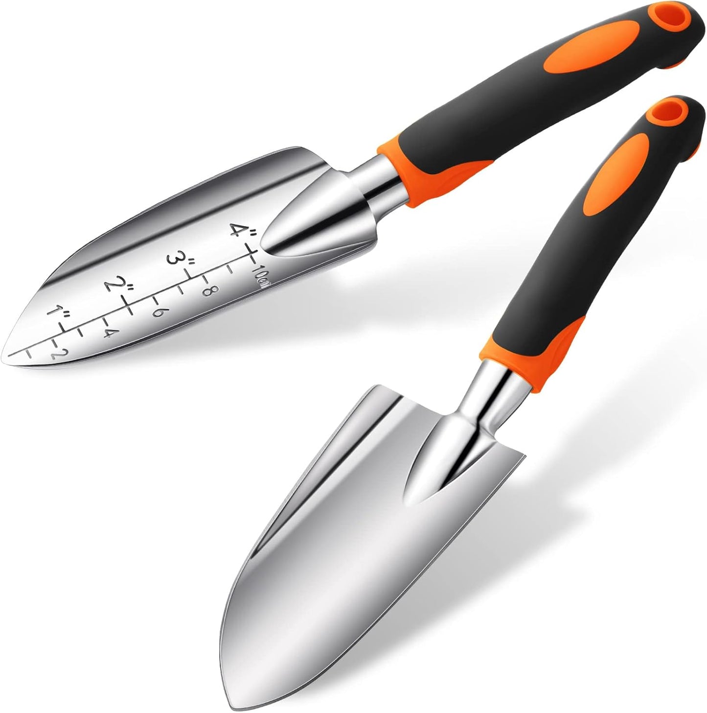 Garden Hand Trowel Transplant Trowel with Measurements Aluminum Alloy Planting Tools with Rubber Handle Small Gardening Hand Tools Shovels for Gardening Cultivating Transplanting Supplies