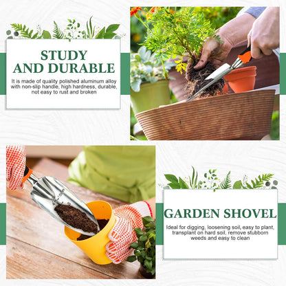 Garden Hand Trowel Transplant Trowel with Measurements Aluminum Alloy Planting Tools with Rubber Handle Small Gardening Hand Tools Shovels for Gardening Cultivating Transplanting Supplies