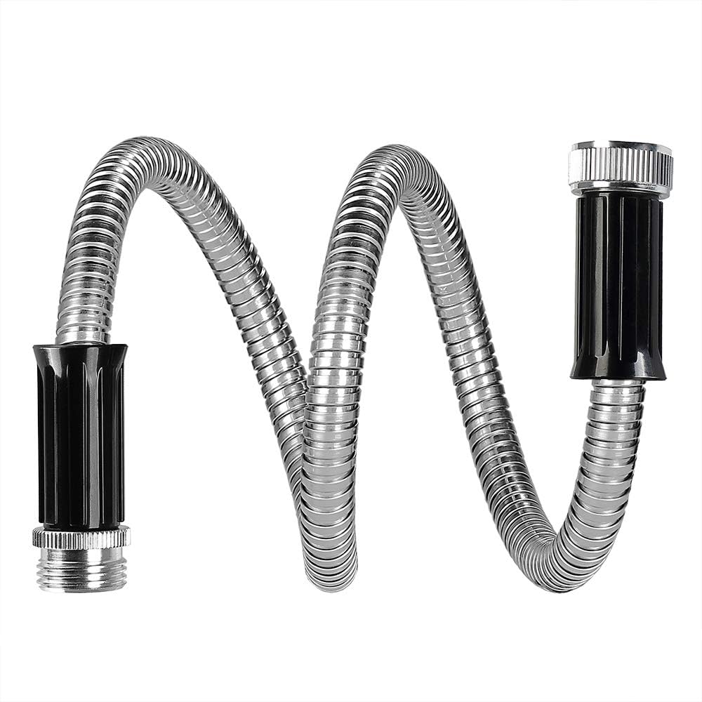 Metal Short Garden Hose 5ft Connectors, Drainage Hose for Dehumidifier Small Water Hose Extension High Pressure Bib Reel Extender, Drinking Water Hose for RV Outdoor