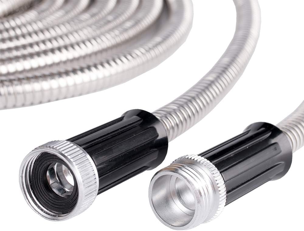 Metal Short Garden Hose 5ft Connectors, Drainage Hose for Dehumidifier Small Water Hose Extension High Pressure Bib Reel Extender, Drinking Water Hose for RV Outdoor