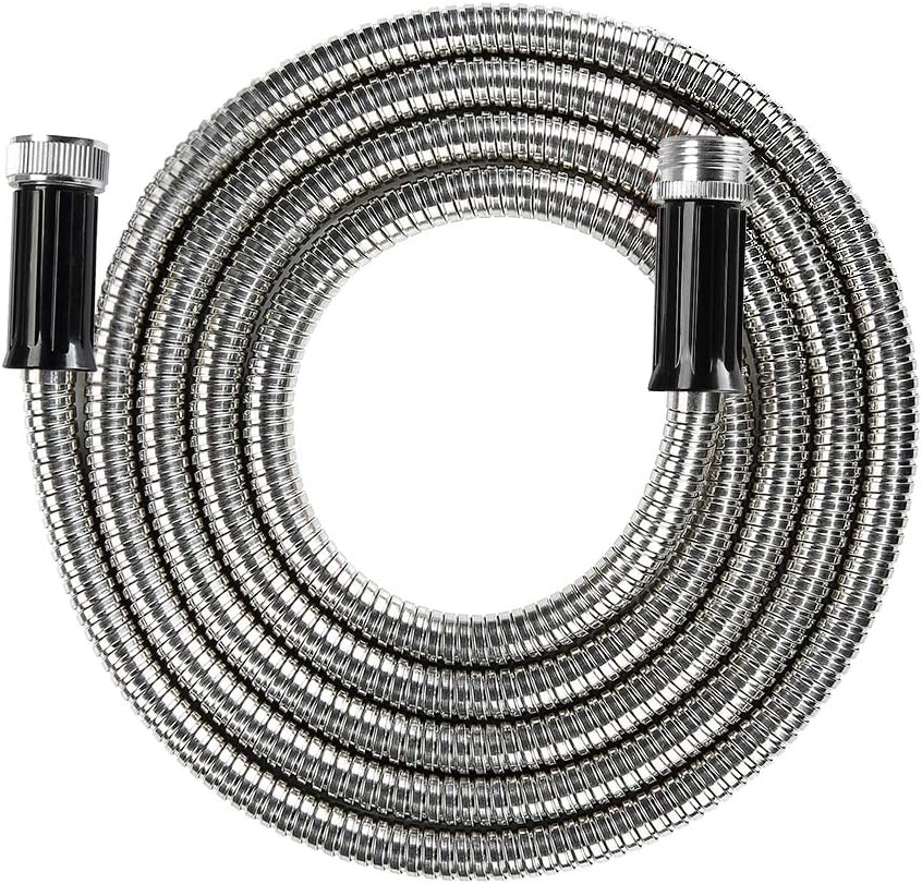 Metal Short Garden Hose 5ft Connectors, Drainage Hose for Dehumidifier Small Water Hose Extension High Pressure Bib Reel Extender, Drinking Water Hose for RV Outdoor