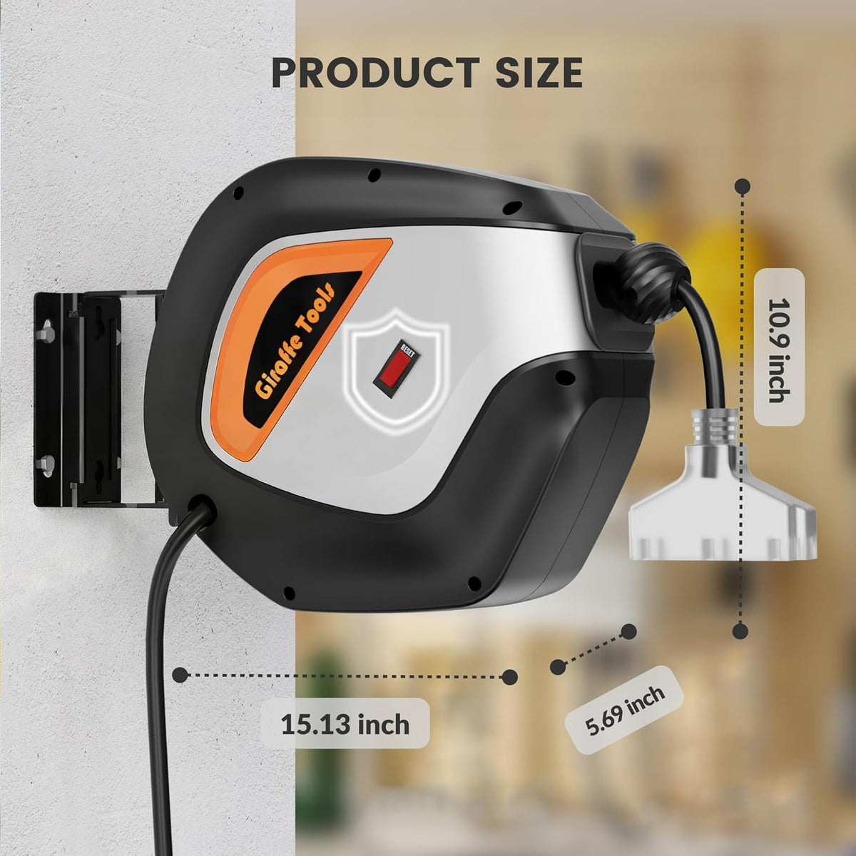 Retractable Extension Cord Reel 50FT 14 Gauge SJTOW