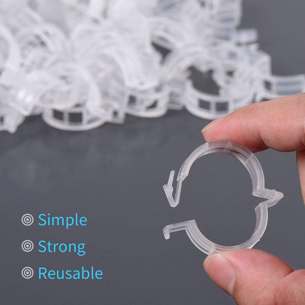 200Pcs Garden Clips for Climbing Plants, Reusable Trellis Clips for Tomatoes, Cucumbers, Peas - Gentle Plastic Plant Supports, Sun - Resistant Plastic Plant Supports
