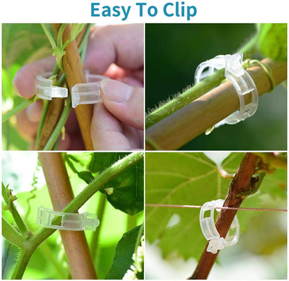 200Pcs Garden Clips for Climbing Plants, Reusable Trellis Clips for Tomatoes, Cucumbers, Peas - Gentle Plastic Plant Supports, Sun - Resistant Plastic Plant Supports