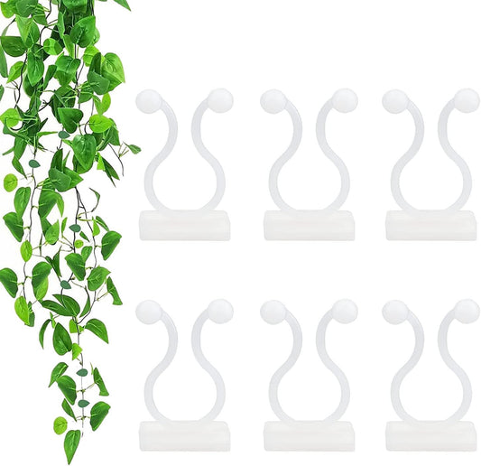 Plant Climbing Wall Fixture Clips,100Pcs Plant Fixer Self-Adhesive Hook,Garden Vegetable Plant Support Binding Clip Invisible Wall Vines,Fixture Wall Sticky Hook Fixing Clip Vines Holder (B-100 Pcs)