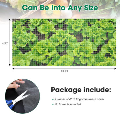 2 Pack 10x33 FT Garden Netting, Mosquito Net for Garden Protection