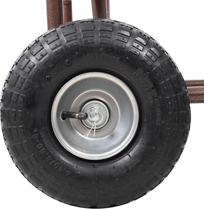 250FT Metal Hose Reel Cart With Wheels, Heavy Duty Garden Hose Caddy