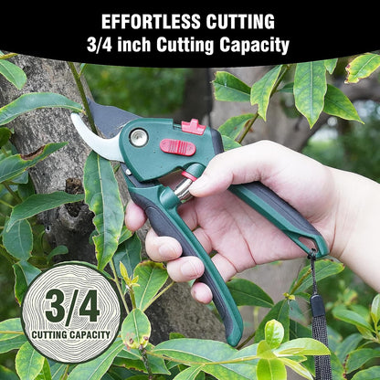 3-Piece Garden Tool Set - Bypass Lopper, Hedge Shears, Pruning Shears with Telescopic Aluminum Handles, Extendable Heavy-Duty Branch Cutters, Garden Clippers for Branches, Shrubs, and Hedges