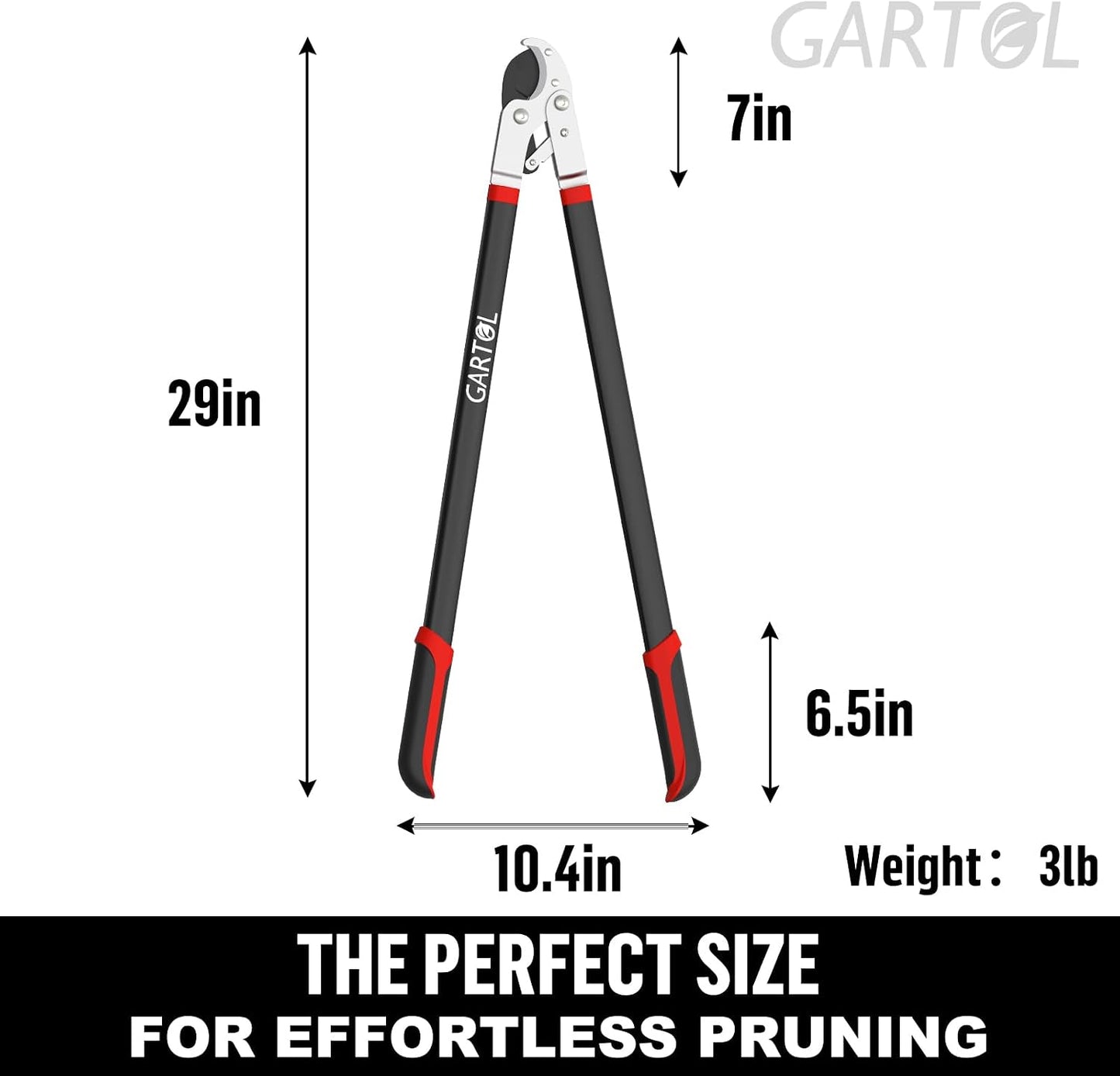 3-Piece Garden Tool Set - Bypass Lopper, Hedge Shears, Pruning Shears with Telescopic Aluminum Handles, Extendable Heavy-Duty Branch Cutters, Garden Clippers for Branches, Shrubs, and Hedges