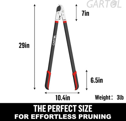 3-Piece Garden Tool Set - Bypass Lopper, Hedge Shears, Pruning Shears with Telescopic Aluminum Handles, Extendable Heavy-Duty Branch Cutters, Garden Clippers for Branches, Shrubs, and Hedges