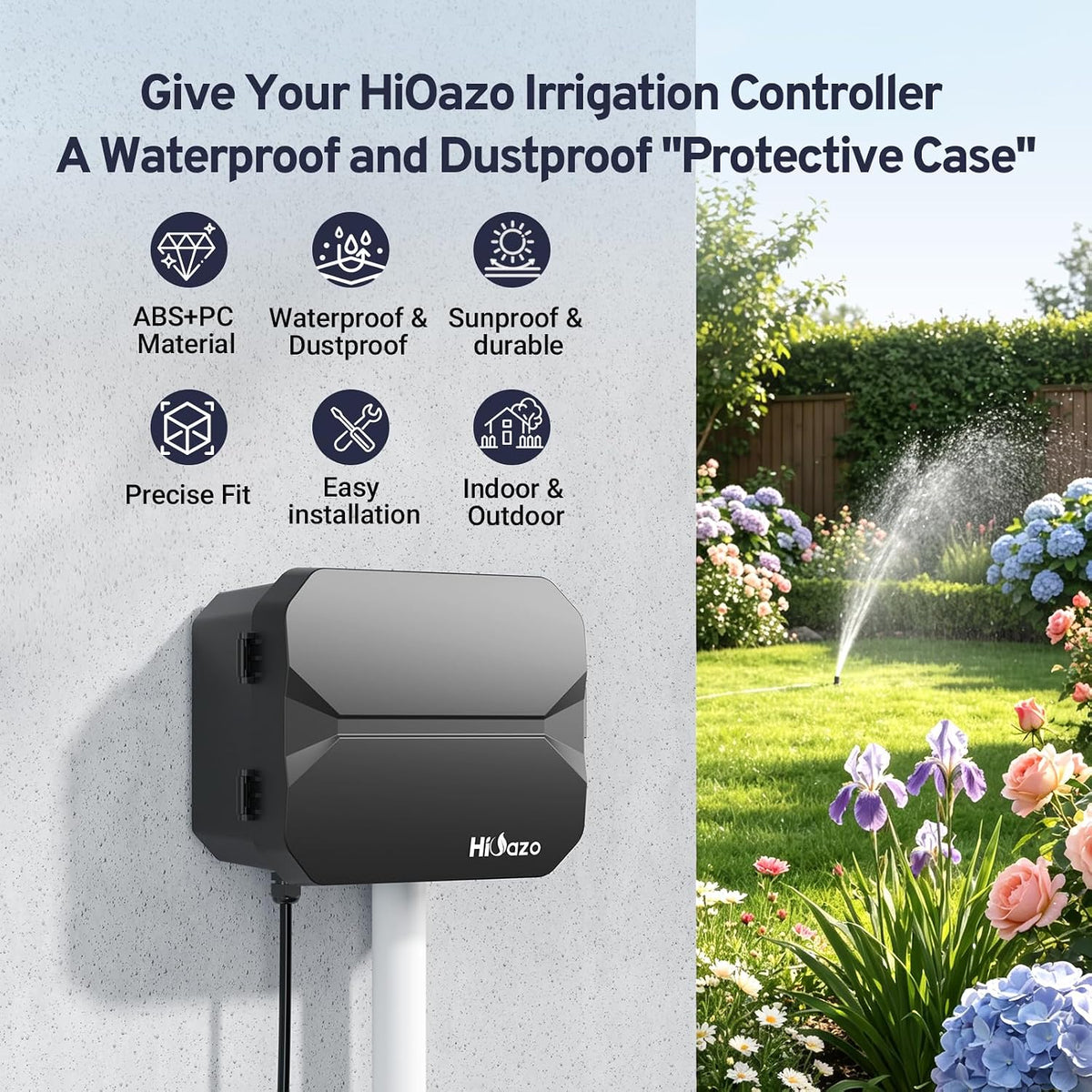 Smart Sprinklers Controller 2.4GHz WiFi, Irrigation Controller Easy Use App Enabled, 4 Zones + 16 Plans, Save Water Auto Skip Rain, Freeze & Wind, 10 Minutes Install