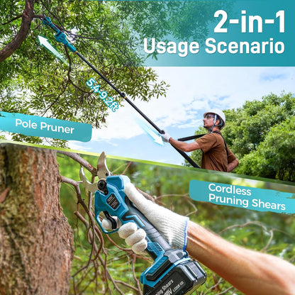 1.6" 2-in-1 Electric Pruning Shears Cordless with 2x4.0Ah Batteries