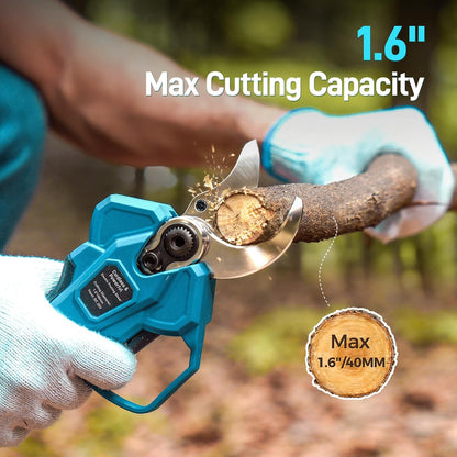 1.6" 2-in-1 Electric Pruning Shears Cordless with 2x4.0Ah Batteries