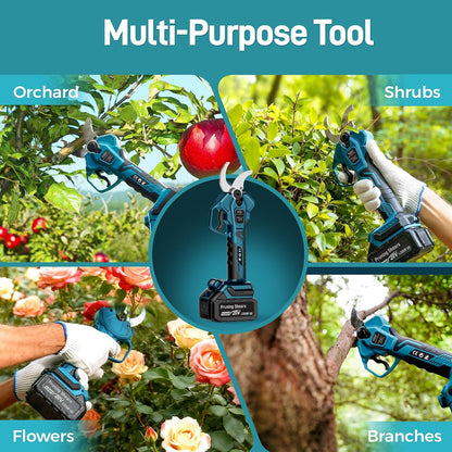 1.6" 2-in-1 Electric Pruning Shears Cordless with 2x4.0Ah Batteries