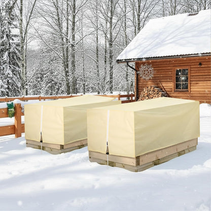 2 Pcs 102" x 51" Raised Garden Bed Cover for Winter Large Plant Covers Freeze Protection with Zipper Drawstring Frost Cloth Blanket Protection Box Bags for Garden Outdoor Plants Bush