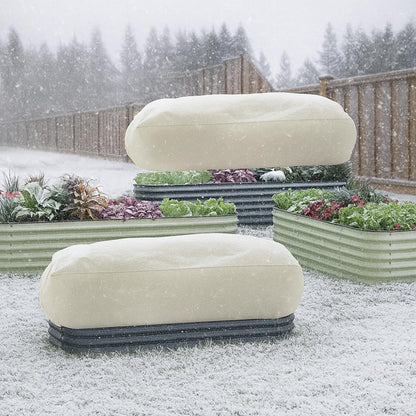 2 Pcs 102" x 51" Raised Garden Bed Cover for Winter Large Plant Covers Freeze Protection with Zipper Drawstring Frost Cloth Blanket Protection Box Bags for Garden Outdoor Plants Bush