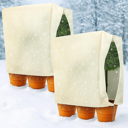 2 Pcs 102" x 51" Raised Garden Bed Cover for Winter Large Plant Covers Freeze Protection with Zipper Drawstring Frost Cloth Blanket Protection Box Bags for Garden Outdoor Plants Bush