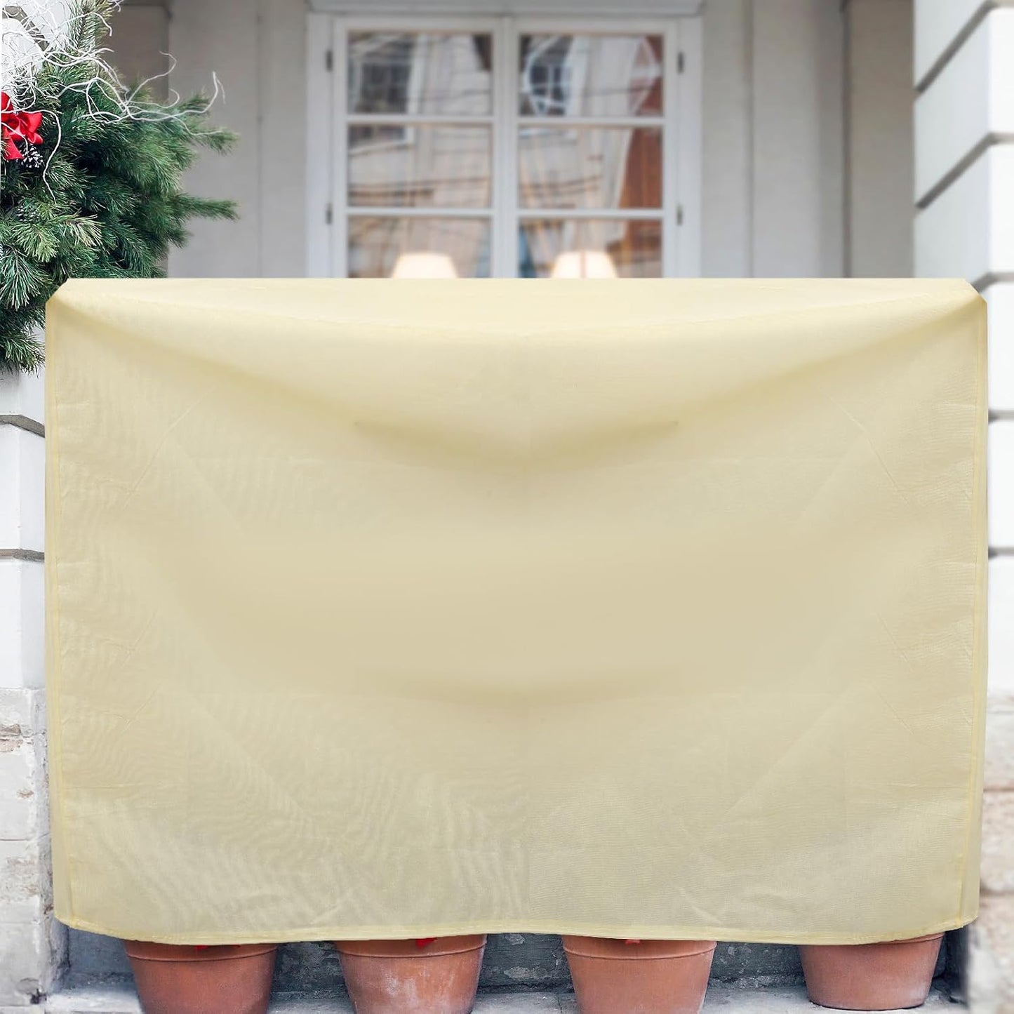 2 Pcs 102" x 51" Raised Garden Bed Cover for Winter Large Plant Covers Freeze Protection with Zipper Drawstring Frost Cloth Blanket Protection Box Bags for Garden Outdoor Plants Bush