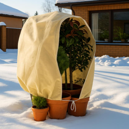 2 Pcs 102" x 51" Raised Garden Bed Cover for Winter Large Plant Covers Freeze Protection with Zipper Drawstring Frost Cloth Blanket Protection Box Bags for Garden Outdoor Plants Bush