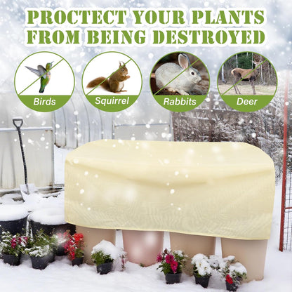 2 Pcs 102" x 51" Raised Garden Bed Cover for Winter Large Plant Covers Freeze Protection with Zipper Drawstring Frost Cloth Blanket Protection Box Bags for Garden Outdoor Plants Bush